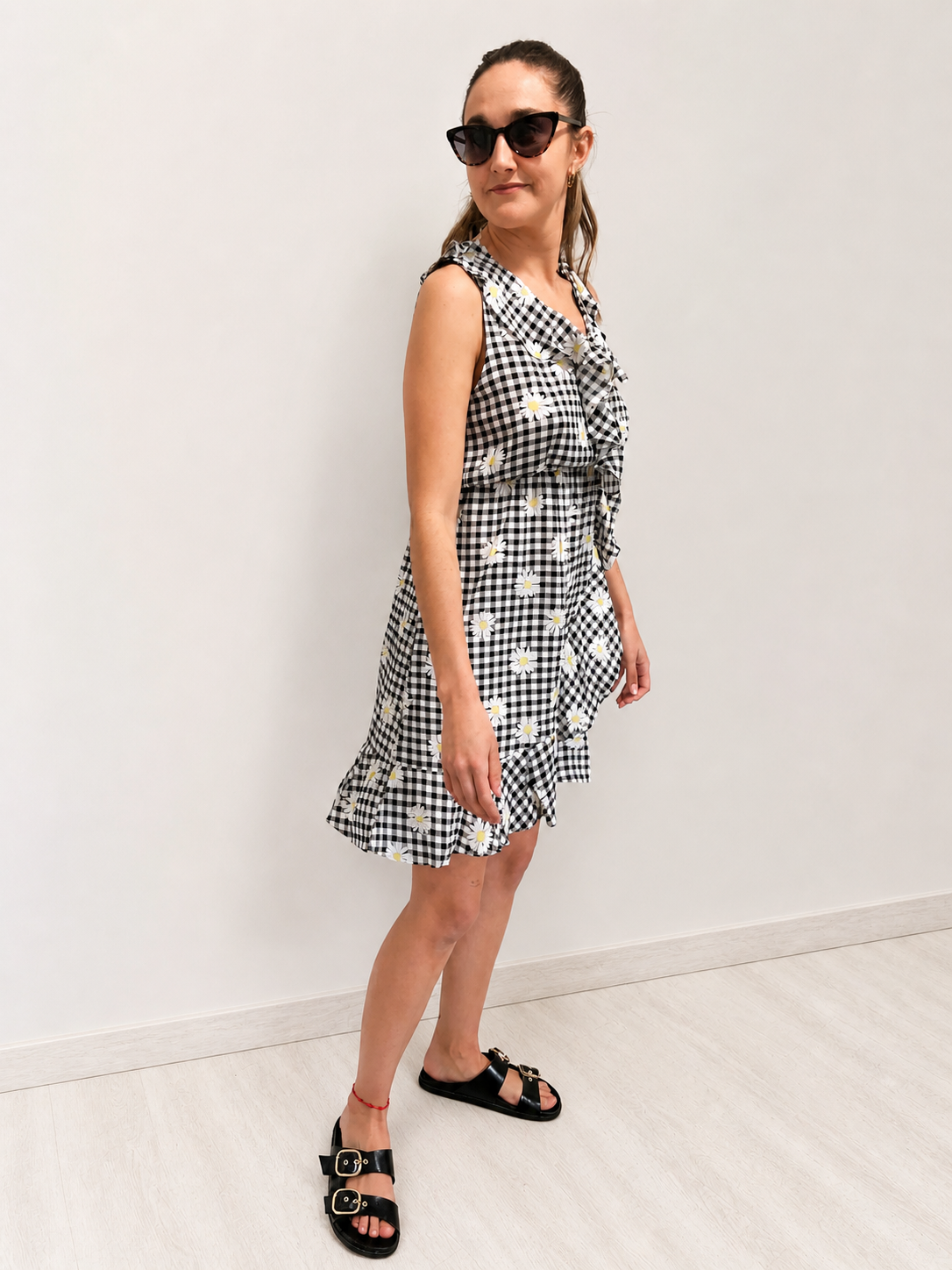 Vestido Mini Vichy Floral